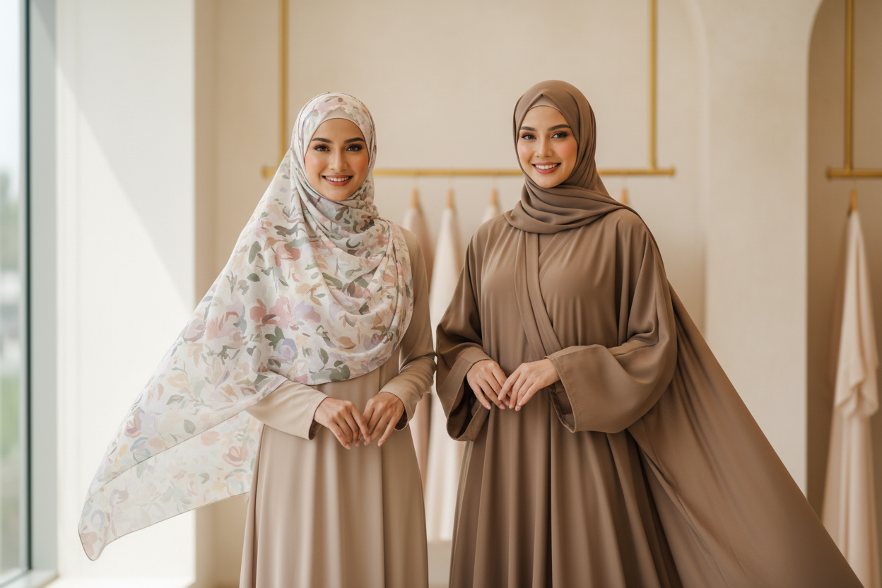 Femmes portant hijab et abaya Afinah Closet